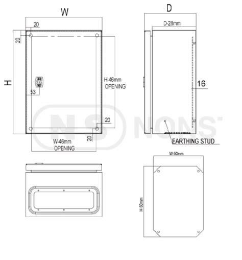 wall mounted enclosure dimensions